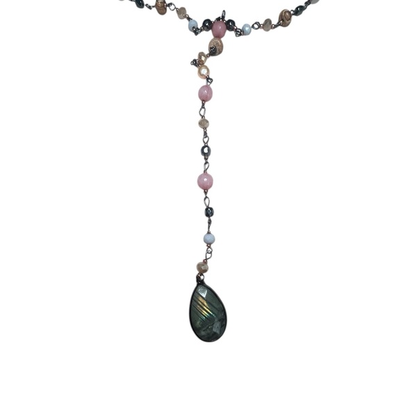 Cato Jewelry - Cato Pink and Gold Beaded Necklace with Pendant